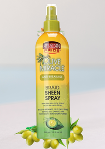 African Pride Olive Miracle Braid Sheen Spray Anti Breakage Formula 355ml