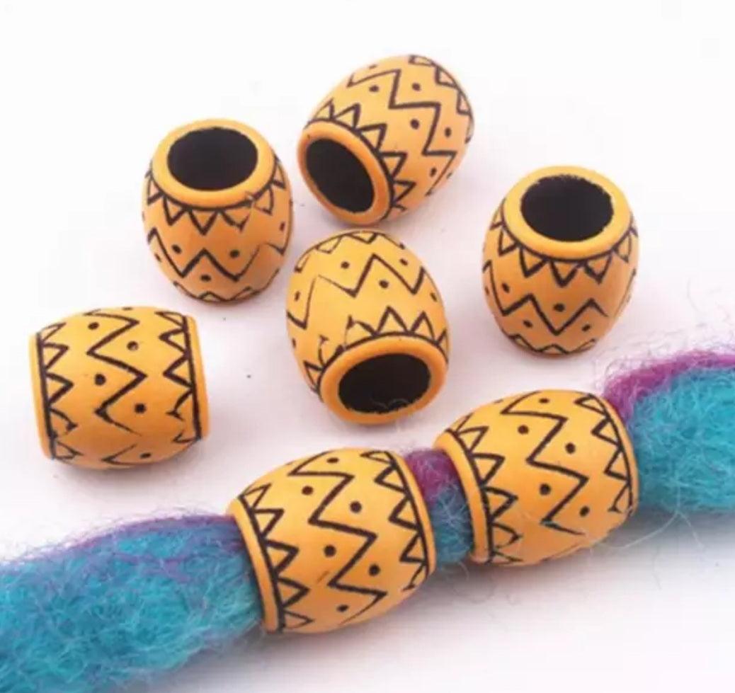 20 Pcs Decorative Pattern Beads/ Hair Extensions Cufflinks For Braids, Dreadlocks - LocsNco