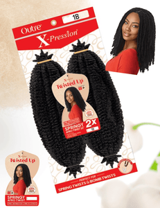 Outre Synthetic Braid - X-pression Twisted Up Springy Afro Twist 12" - LocsNco