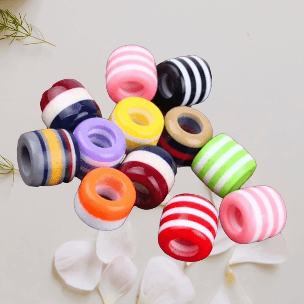 Mixed-Colour Barrel Spacer Beads 10pcs - LocsNco