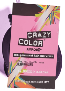 Renbow Crazy Color Semi-Permanent Hair Dye Color Cream - Coral Red - LocsNco